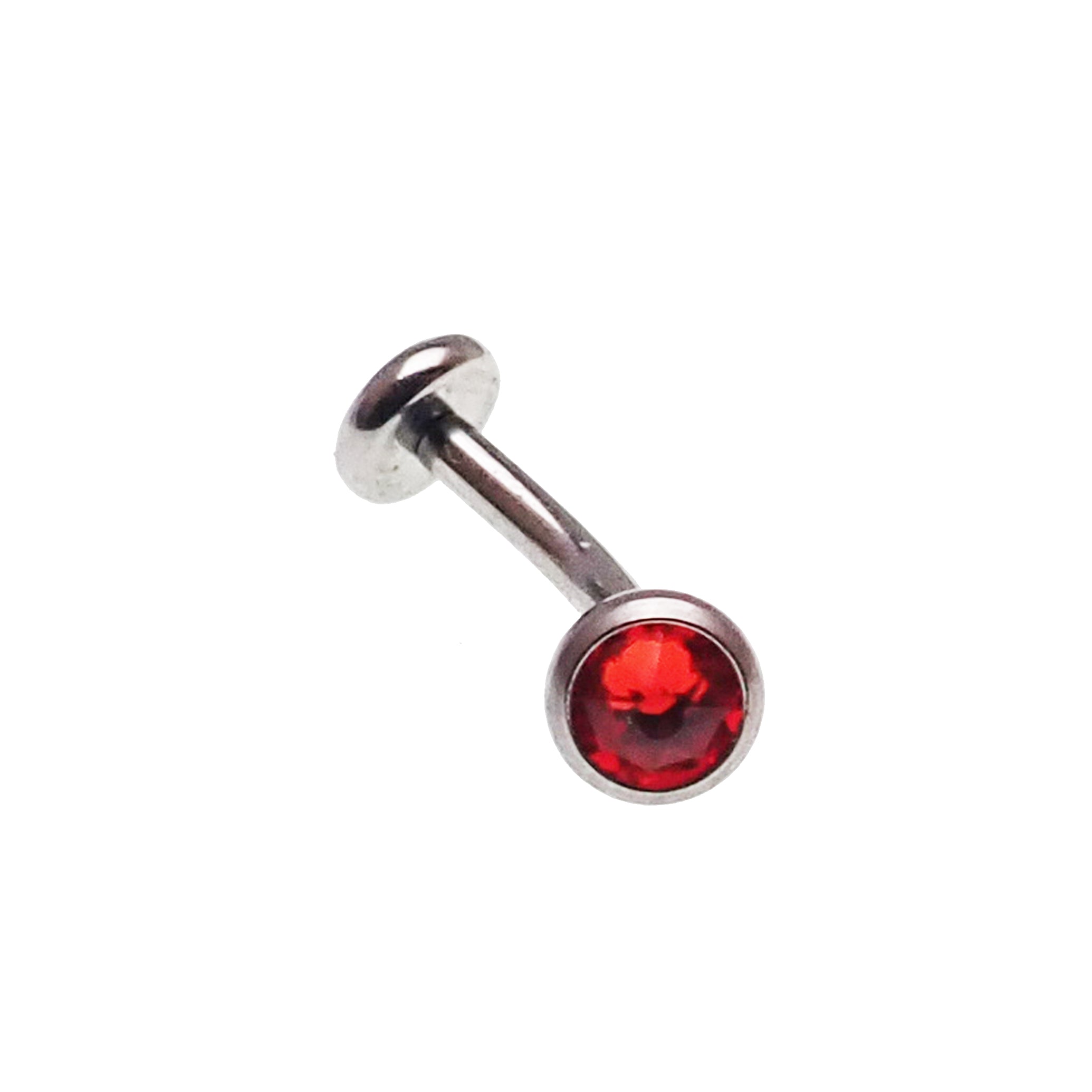 CZ Titanium Curve Bar body jewelry in 16g with sparkling cubic zirconia, designed for comfortable wear and stylish look.