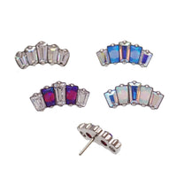 Marquise opal and AB cubic zirconia push fit body jewelry with labet stud in 14g, 16g, 18g, and 20g gauges by Body Clickers.