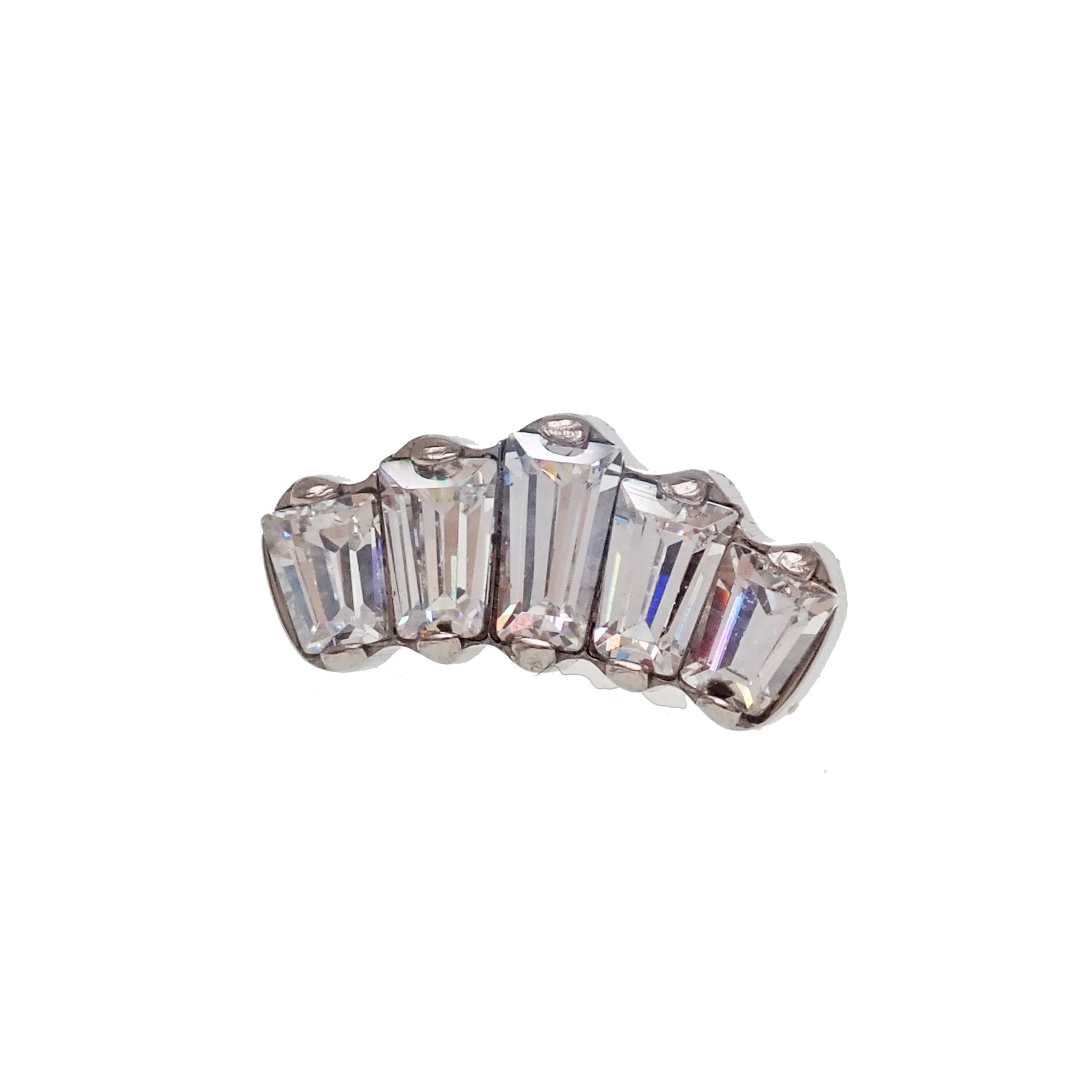 Body Clickers marquise opal and AB CZ push fit body jewelry with labet stud in 14g, 16g, 18g, or 20g gauges.