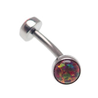 Opal Push Fit Curve body jewelry by Body Clickers in cornflower blue, available in 14g and 16g with 10mm curve.