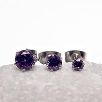 Set of three pairs of clear CZ prong earrings for body jewelry, 20g from Body Clickers featuring sparkling crystal accents.