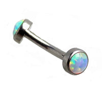Curved cabochon opal barbell body jewelry in dark cherry with 3mm to 6mm cabochon, 16g gauge, by Body Clickers