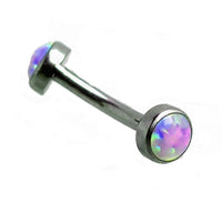 Dark cherry curved cabochon opal barbell body jewelry in 16g with a sleek, polished design from Body Clickers.