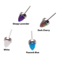 Dark cherry 3mm opal cone push fit top attachment for body jewelry by Body Clickers, designed for body piercing accessories.