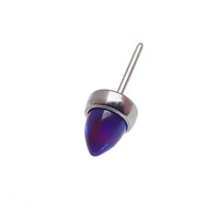 Dark cherry 3mm opal cone push fit top attachment for body jewelry by Body Clickers, featuring a sleek, polished design.