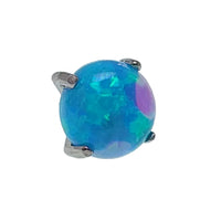 Dark flame flat prong opal 3mm top attachment for 16g body jewelry by Body Clickers, showcasing the gemstone setting and jewelry design.
