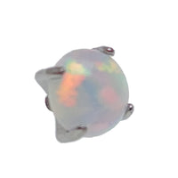 Dark flame flat prong opal 3mm top attachment for 16g Body Clickers body jewelry, showcasing a sleek and elegant design.