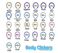 Body Clickers 5-tier stacked engraved clicker body jewelry with intricate design and multiple interconnected hoops.