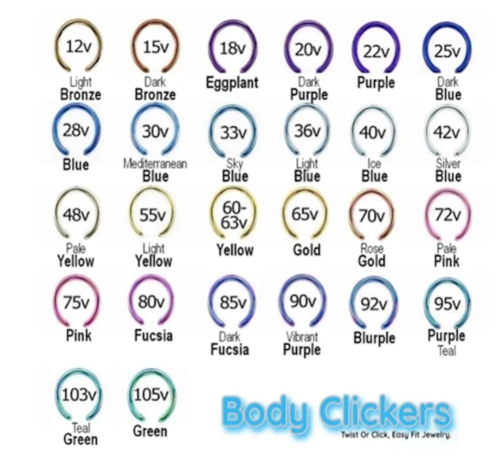 Body Clickers 5-tier stacked engraved clicker body jewelry with intricate design and multiple interconnected hoops.
