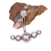 Body Clickers CZ Cluster Belly Ring 14g, body jewelry with a sparkling cluster design for the navel piercing.