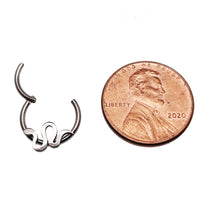 Flat Snake Clicker 16g body jewelry by Body Clickers, featuring a sleek snake design in shiny metal.
