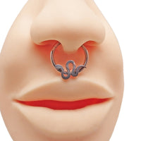 Flat Snake Clicker 16g body jewelry by Body Clickers, showing a sleek, curved metal clicker with snake-scale design for body piercing.