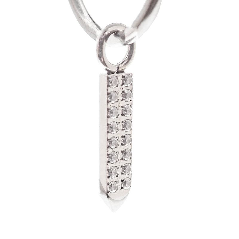 Body Clickers Halobes Charms CZ Arrow body jewelry hoop with dangling arrow charm, sold separately, designed for body piercing adornment.