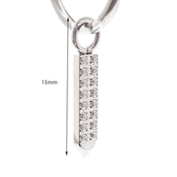 Body Clickers Halobes Charms CZ Arrow body jewelry hoops, featuring sparkling arrow charm, sold separately for piercing adornment.