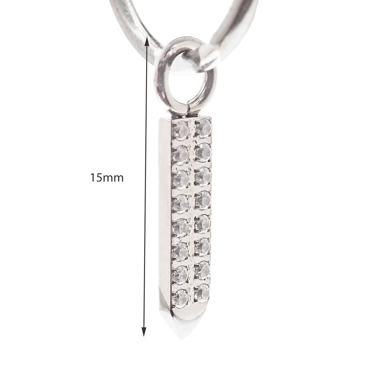 Body Clickers Halobes Charms CZ Arrow body jewelry hoops, featuring sparkling arrow charm, sold separately for piercing adornment.