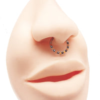 Orange and black CZ titanium clicker body jewelry in 16g with sleek design from Body Clickers.