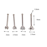 Set of 4 Body Clickers nose jewelry with CZ star, circle, square, and heart studs in 20g body jewelry.