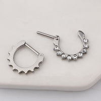 Swarovski Clear Crystal Crown Clicker body jewelry in 16g with a sparkling crystal design on a silver-tone clicker.