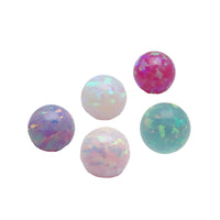 Fuchsia orchid 6mm Fire Opal body jewelry balls, 14g internally threaded, from Body Clickers.