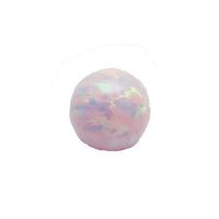 Fuchsia orchid 6mm fire opal balls body jewelry by Body Clickers, 14g internally threaded body piercing jewelry.