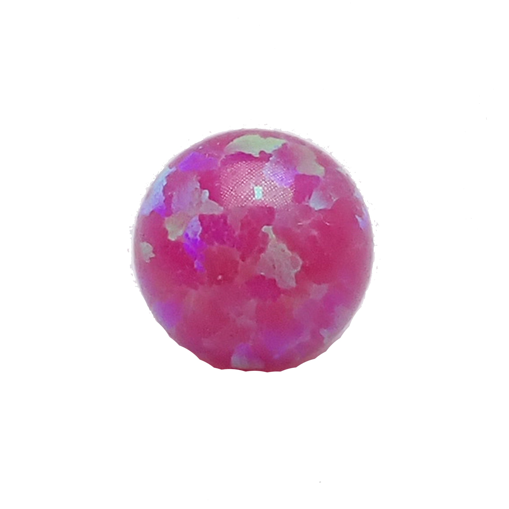 Fuchsia orchid 6mm fire opal body jewelry balls, 14g internally threaded, by Body Clickers, for pierced body piercings.