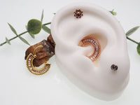 Hinged 16g Body Clickers Body Jewelry with stacked CZ stones for daith and septum piercings