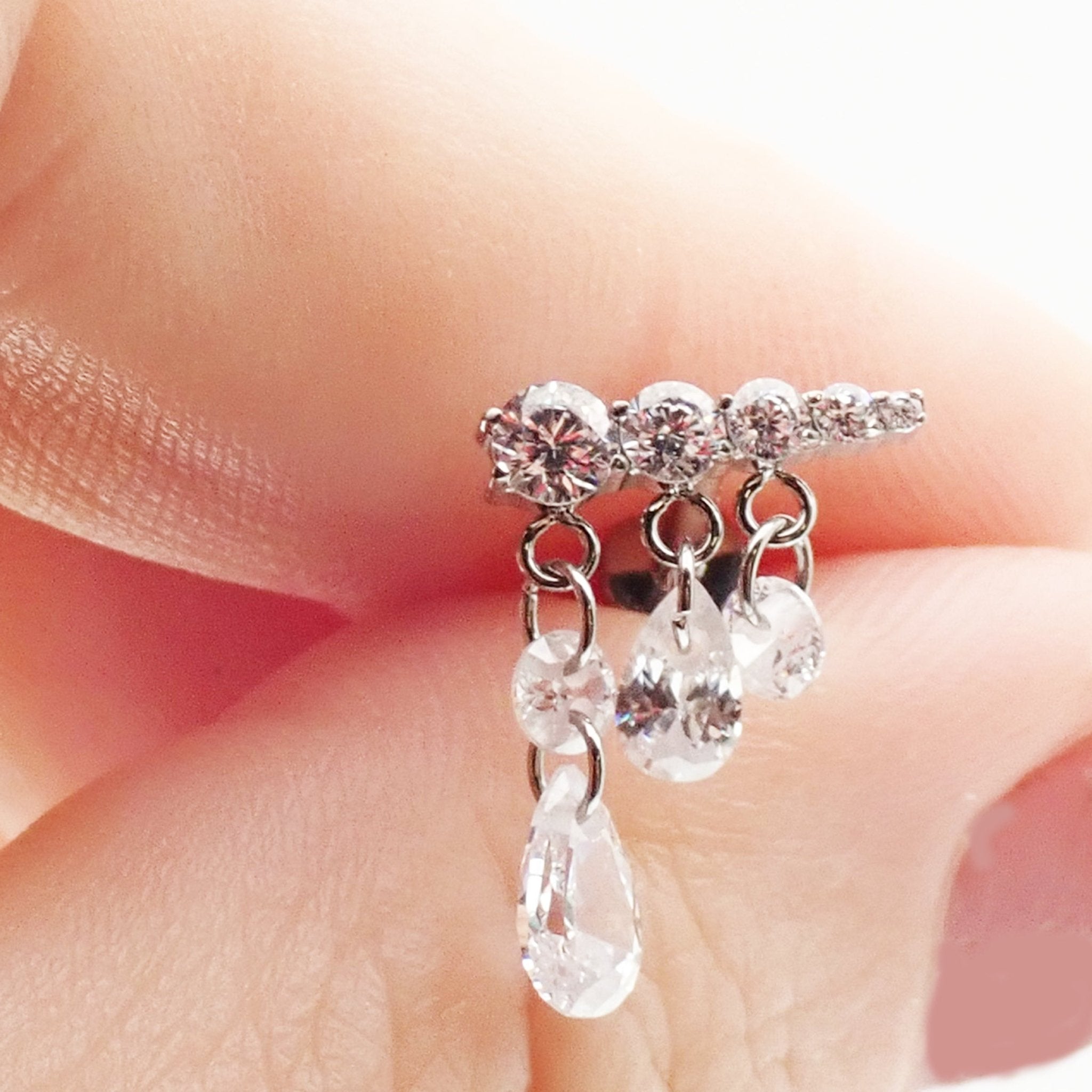 Titanium Threadless Push Fit Dangle Earring 20g, 18g, 16g, 14g - Body Clickers Body Jewelry