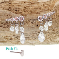 Titanium Threadless Push Fit Dangle Earring 20g, 18g, 16g, 14g - Body Clickers Body Jewelry