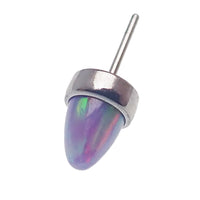 4mm opal cone push fit top attachment for body jewelry by Body Clickers, featuring a sleek design and vibrant opal gemstone.