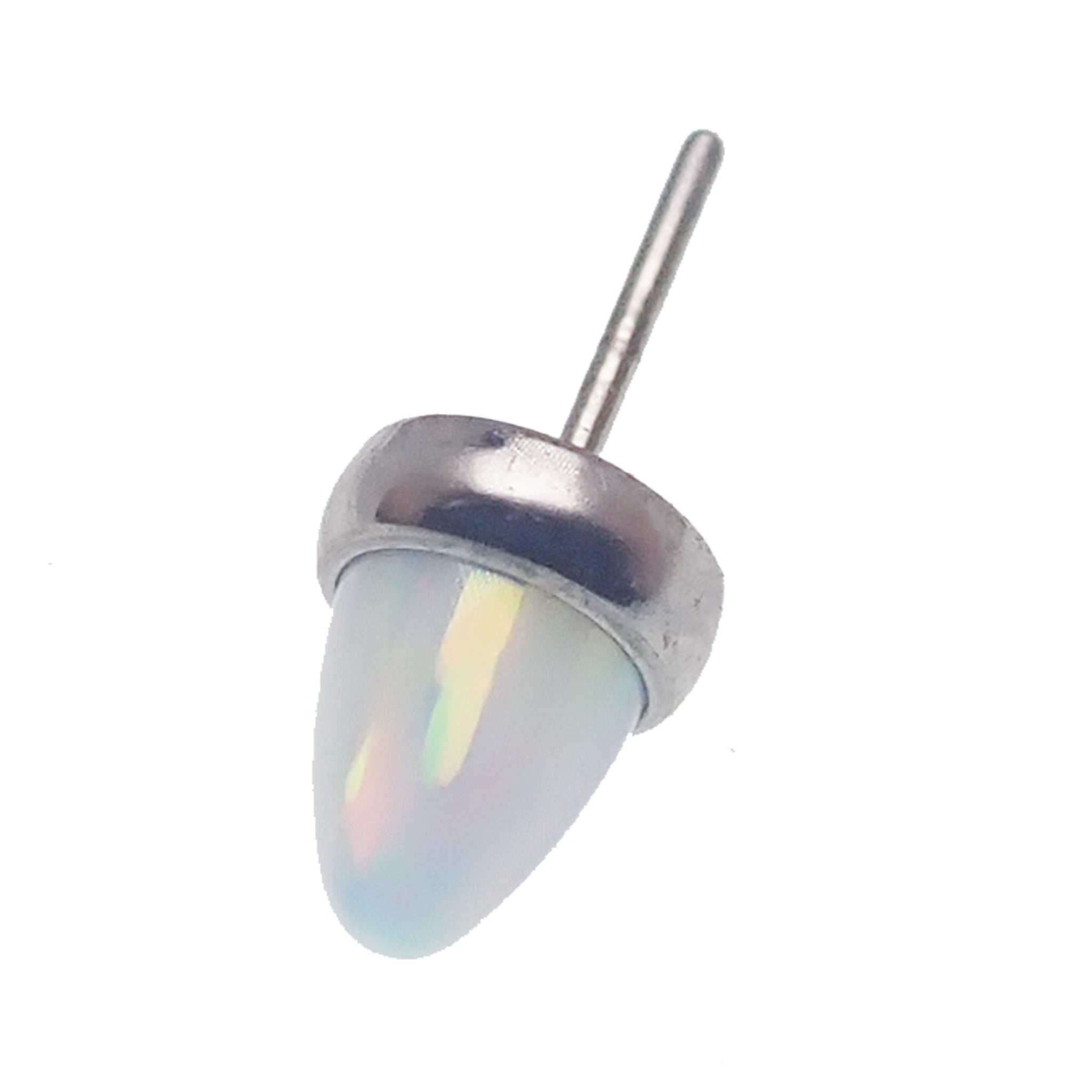 Body Clickers 4mm opal cone push fit top attachment for body jewelry, featuring a sleek black design and smooth finish.