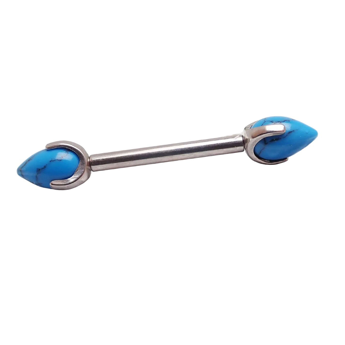 Push Fit Titanium Nipple Piercing in turquoise, available in 12g, 14g, and 16g, with a sleek body jewelry design.