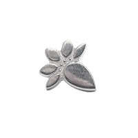 Lotus flower opal push fit labret body jewelry in various gauges, featuring a 6mm opal and lotus design by Body Clickers.