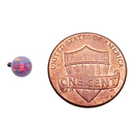 5mm Fire Opal body jewelry balls in 14g size by Body Clickers, featuring vibrant orange-red fire opal stones.