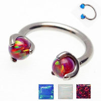 Pacific blue opal claw horseshoe ring body jewelry by Body Clickers, 16g, featuring a striking opal gemstone design.