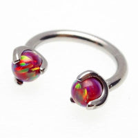 Pacific blue opal claw horseshoe ring for body jewelry by Body Clickers, 16g, featuring a bold horseshoe design with 8mm opal.