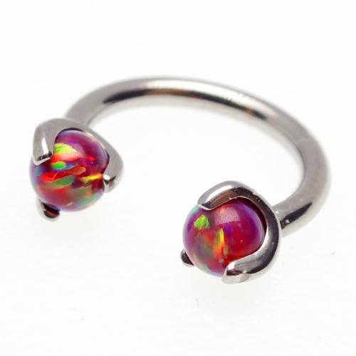 Pacific blue opal claw horseshoe ring for body jewelry by Body Clickers, 16g, featuring a bold horseshoe design with 8mm opal.