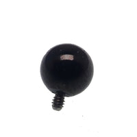 Polished silver internally threaded titanium ball attachments for body jewelry, 16g/0.9mm thread, by Body Clickers.
