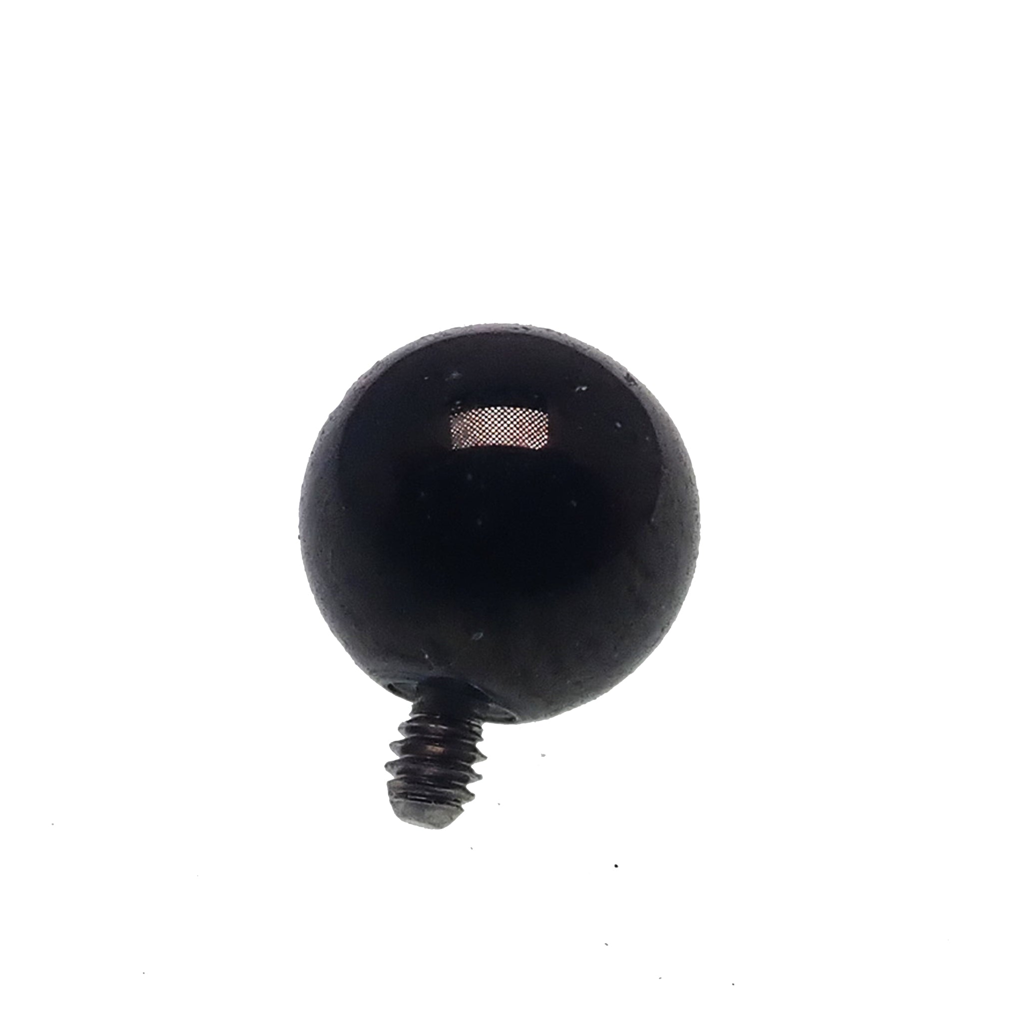 Polished silver internally threaded titanium ball attachments for body jewelry, 16g/0.9mm thread, by Body Clickers.