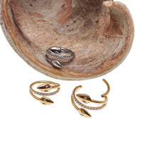 Gold Snake Head CZ Clicker body jewelry in 16g with an 8mm snake head design, by Body Clickers.