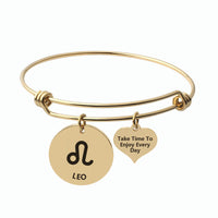Silver Capricorn steel zodiac bangle by Body Clickers Body Jewelry featuring a sleek, polished design and Capricorn zodiac symbol.
