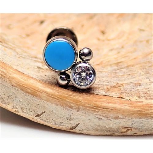 Body Clickers CZ and opal 4-piece cluster flat back body jewelry in 14g, 16g, and 18g sizes, featuring sparkling stones.