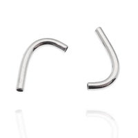Internally threaded J-curve titanium barbell by Body Clickers in 16g and 14g, featuring a curved design for body piercings.