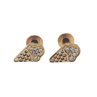Pair of Body Clickers ice cream cone implant titanium earrings, featuring detailed cone design and smooth metal finish.