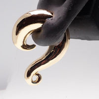 Pair of brass gold-dipped ear weights from Body Clickers, 6mm size, featuring sleek, polished jewelry for stretched earlobes.