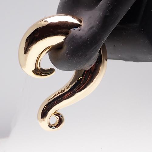 Pair of brass gold-dipped ear weights from Body Clickers, 6mm size, featuring sleek, polished jewelry for stretched earlobes.