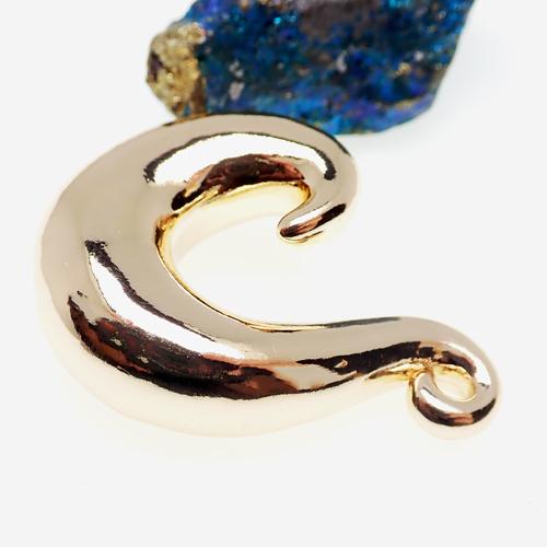 Pair of brass gold dipped ear weights from Body Clickers, 6mm size for ear stretching or jewelry.