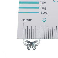 Titanium butterfly flatback earrings in 14g, 16g, 18g by Body Clickers, featuring a sleek butterfly design for pierced ears.