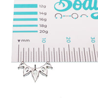 Clear CZ peardrop crown push fit titanium earrings in 14g to 20g, featuring flatback design by Body Clickers.