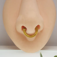 Hinged Body Clickers Double Pyramid Septum Clicker 16g with 8mm diameter, stainless steel body jewelry for nose piercing.