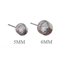 Titanium push fit nipple piercing jewelry with CZ stones, 12g size, 5mm and 12mm lengths, by Body Clickers.